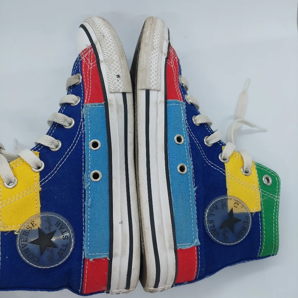 Converse Chuck Taylor All Star High Top Sneaker Patchwork Multicolor Youth Sz 3